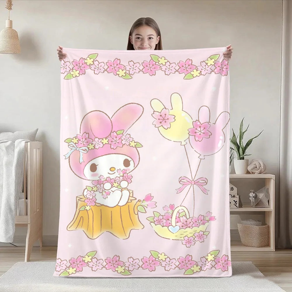 couverture polaire dessins animés coeurs rubans fleurs toutes saisons moderne hand wash polyester