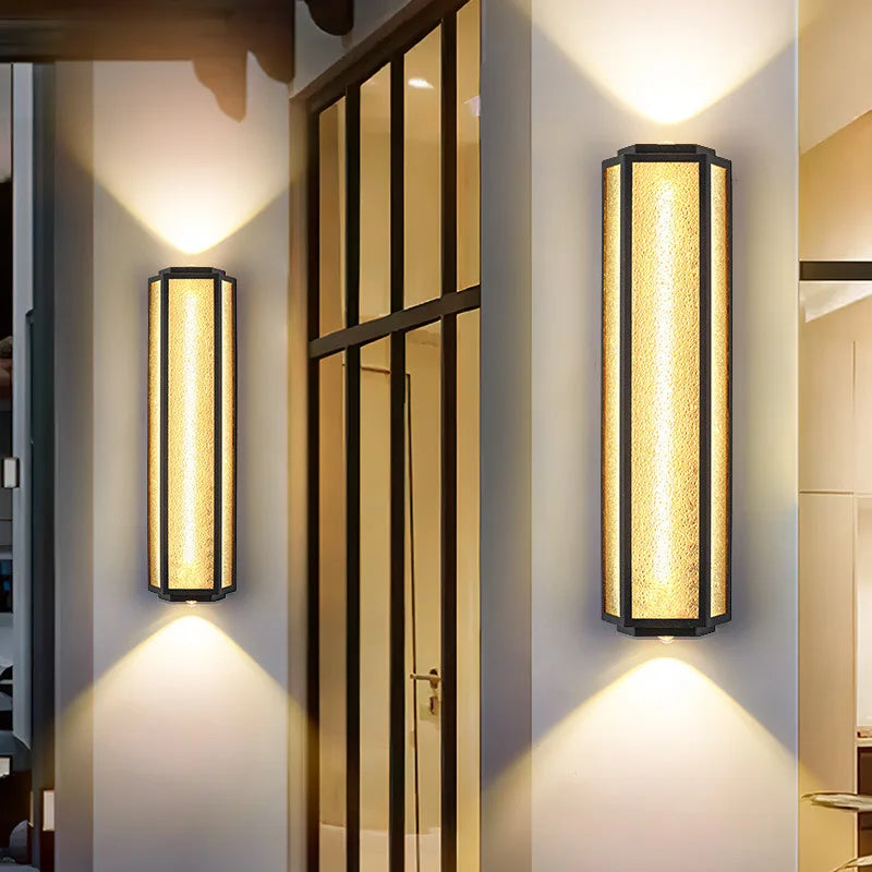 applique murale extérieure moderne led noir doré acier inoxydable étanche entrée porche