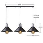lampe suspendue industrielle noir mat salon chambre éclairage vintage rétro métal