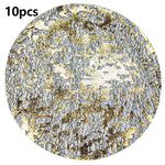 serviettes table modernes rondes blanches dorées brillantes décoration table respectueuses l'environnement