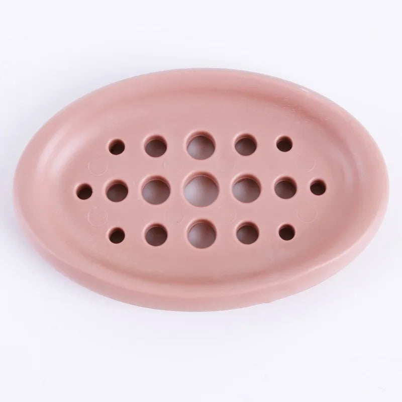 porte savon silicone vert pastel rose clair blanc bleu moderne minimaliste rond ajouré antidérapant