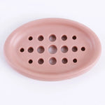 porte savon silicone vert pastel rose clair blanc bleu moderne minimaliste rond ajouré antidérapant