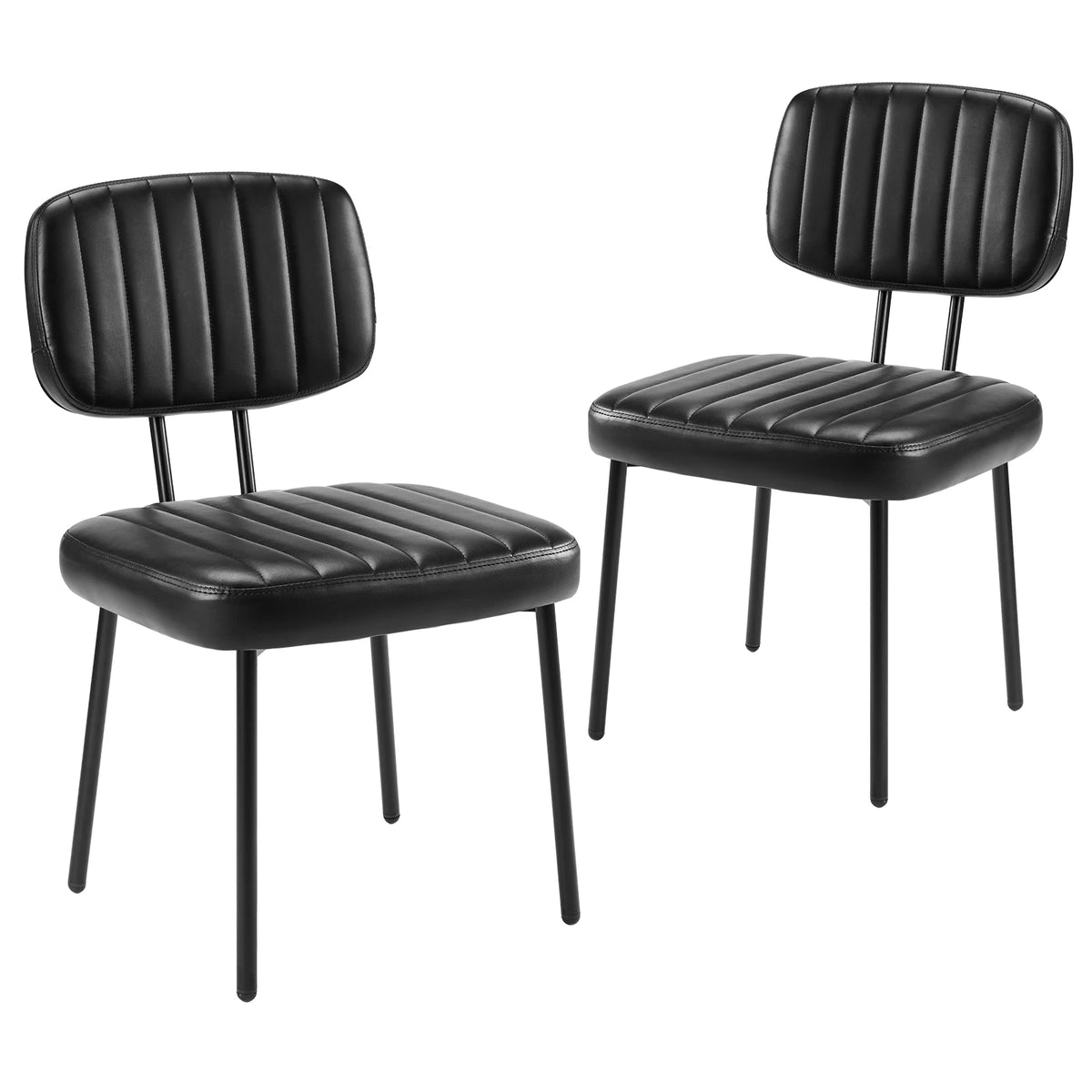 chaises modernes noir rayures assise ergonomique pieds métal lot deux adjustable
