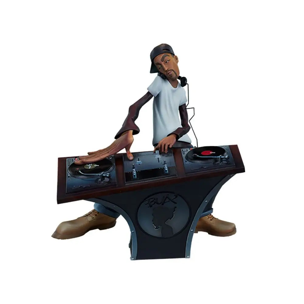 statue résine artiste hip hop dj danseur décoration salle musique blanc gris bleu noir