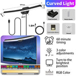 lampe écran incurvé rgb backlight clip moderne noir usb alimentation