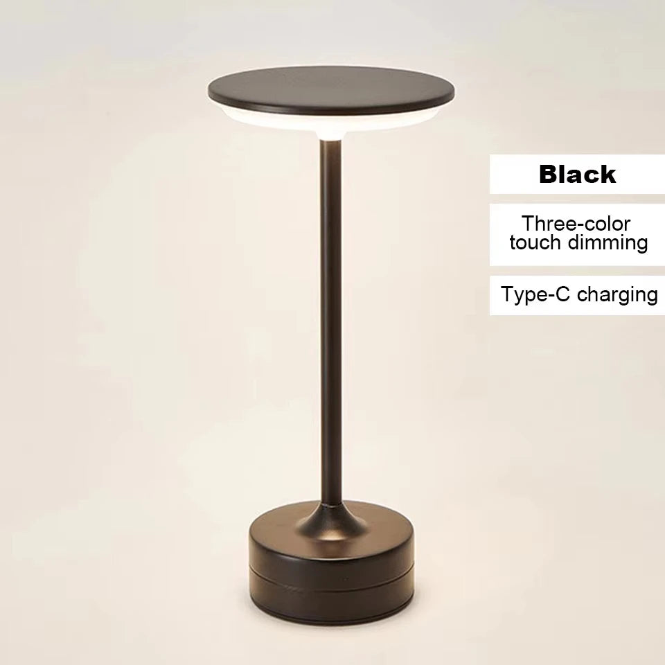 lampe table led rechargeable tactile or argent noir veilleuse portable chambre lecture gradation continue