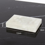 ensemble salle bain marbre onyx blanc distributeur savon porte brosse dents plateau luxe