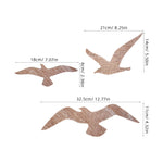 décoration murale oiseaux vol marron clair bois naturel silhouette simplifiée adhésif nautique maison côtier