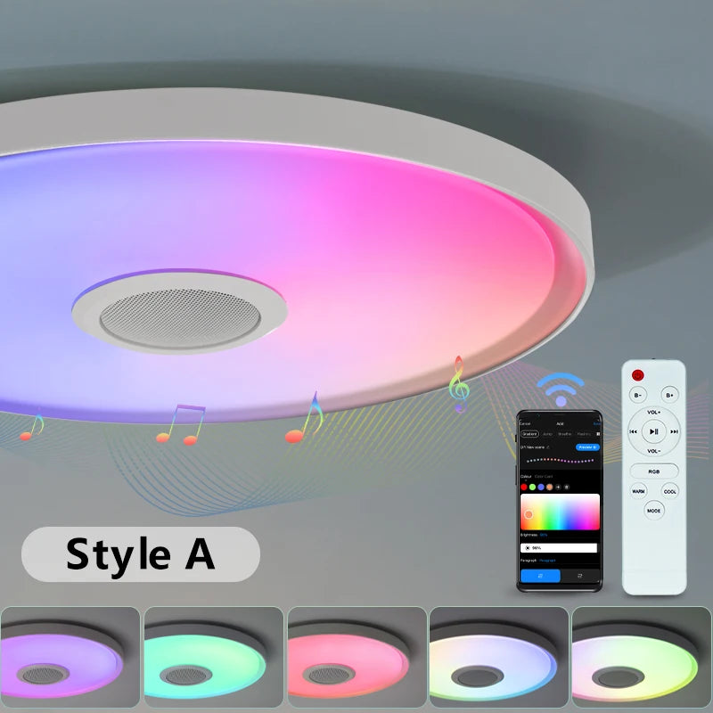 lampe intelligente blanc moderne flux lumineux variable télécommande application mobile