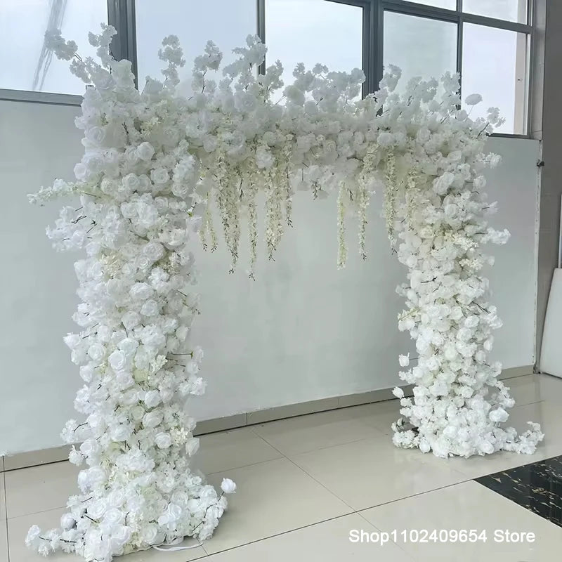 arche décoration mariage blanc fleurs artificielles extérieur moderne décoration maison anniversaire baby shower pendaison