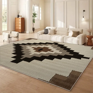 tapis sol moderne motif géométrique patchwork ethnique salon chambre maison facile entretien