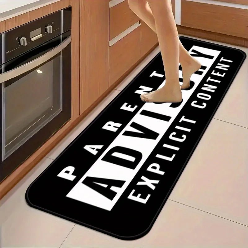 tapis noir lettres blanches antidérapant résistant l'eau moderne intérieur sol maison voyage