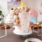 boules décoration gâteau mariage fiançailles noël saint valentin rose beige blanc or brillantes