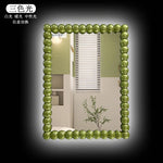 miroir pied vert or blanc luxueux classique opacité adhésif led rectangle
