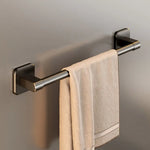 porte serviettes mural adhésif gris lisse moderne salle bain barre 30cm 40cm 50cm papier