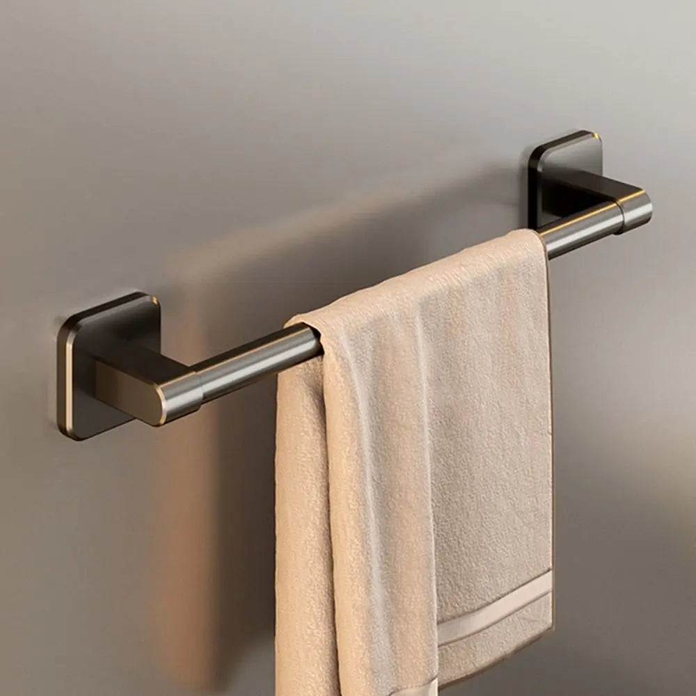 porte serviettes mural adhésif gris lisse moderne salle bain barre 30cm 40cm 50cm papier