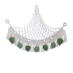 filet tressé boho blanc suspendu angle grande capacité opacité artisanal anneau métallique réutilisable chambre