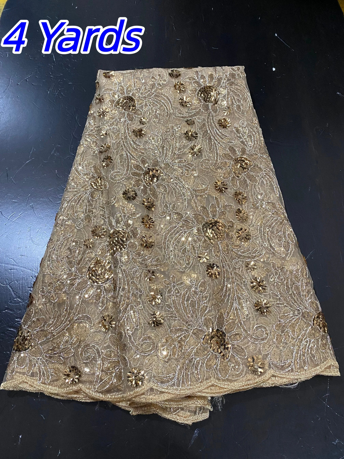 tissu dentelle brodée paillettes élégant or rouge vert blanc occasionnelle cérémonie mariage
