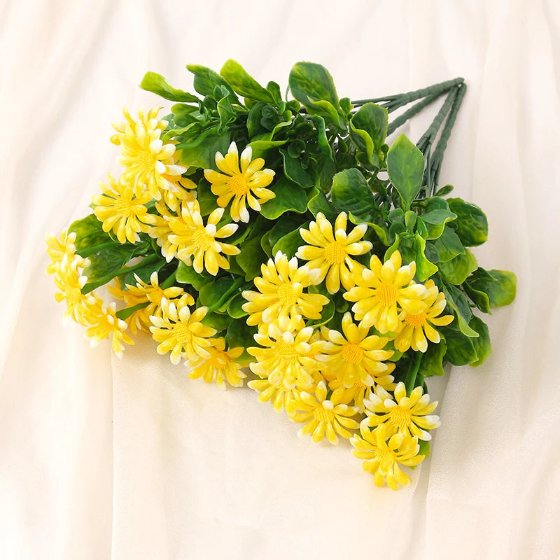 bouquet fleurs artificielles violet blanc jaune orange decoration maison moderne minimalisteintérieur 33cm