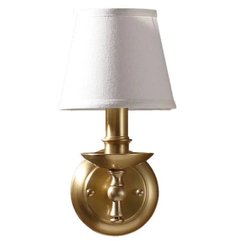 lampe murale cuivre abat jour blanc éclairage salle bain entrée classique facile flux lumineux