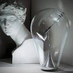 lampe table led transparente moderne interrupteur bouton éclairage minimaliste chromé chambre