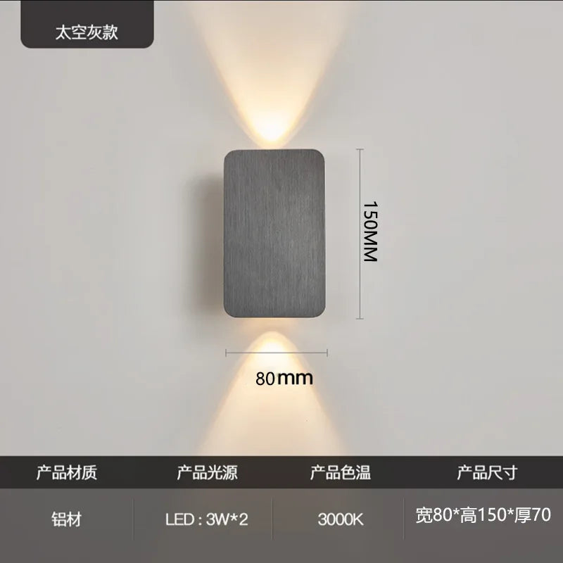 applique murale led or moderne adhésive flux lumineux 249 2000v aluminium mat fin