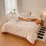 couette coton imprimée fleurs feuilles été automne vintage adhésive lavable maison 150x200cm 200x230cm