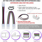 connecteurs led ruban adhésif moderne broches 10mm blanc opaques 5a 24v ws2812b rgb