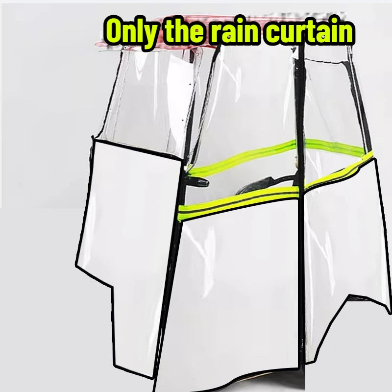 rideau pluie transparent noir rouge vert scooter protection moderne utilitaire tringles cordes