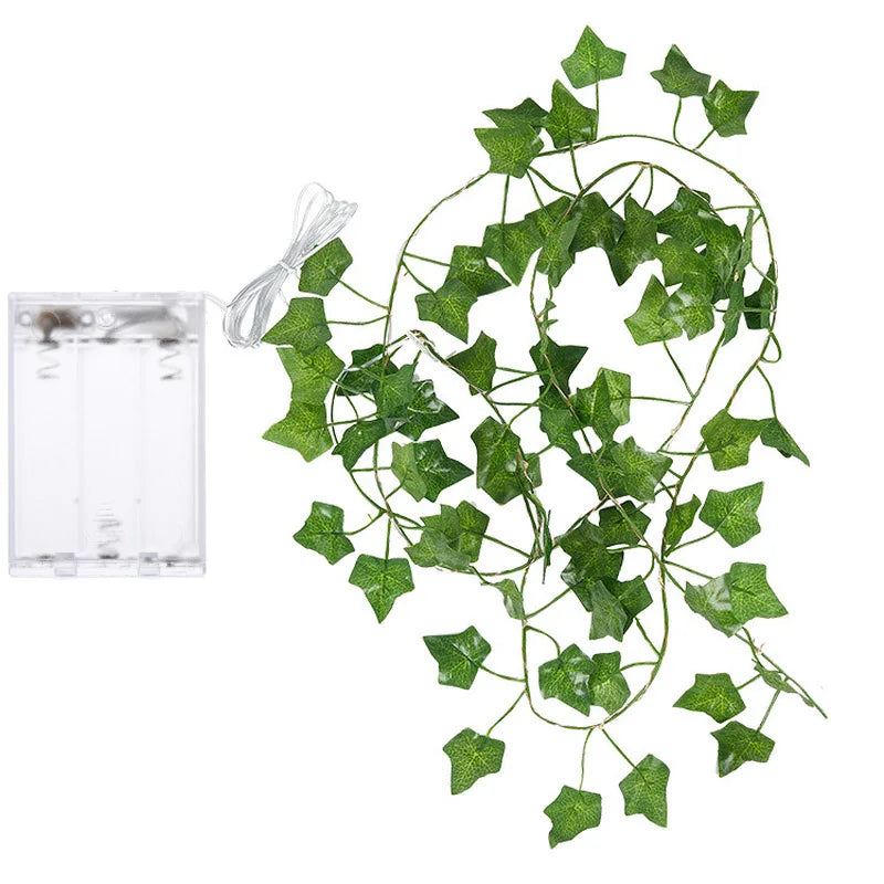 guirlande solaire imperméable feuilles vertes lumières blanches 10m 5m 2m moderne décoration extérieure noël