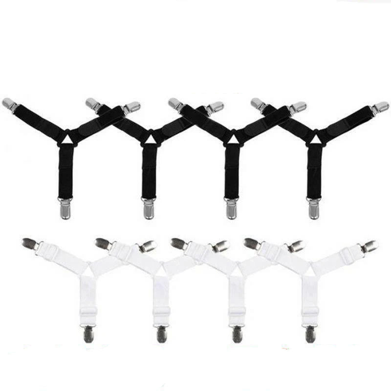 attaches drap lit clips métalliques ruban noir réglables élastiques maison coton polyester modernes chambre