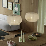 suspension lumineuse moderne blanc rayures horizontales câble suspendu led éclairage salon minimaliste