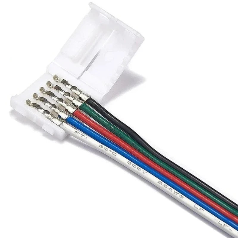 connecteurs led rgb broches noir blanc plat modernes 24v lvd pvc