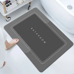 tapis bain gris vert moderne minimaliste lavable main machine usage maison salle bain