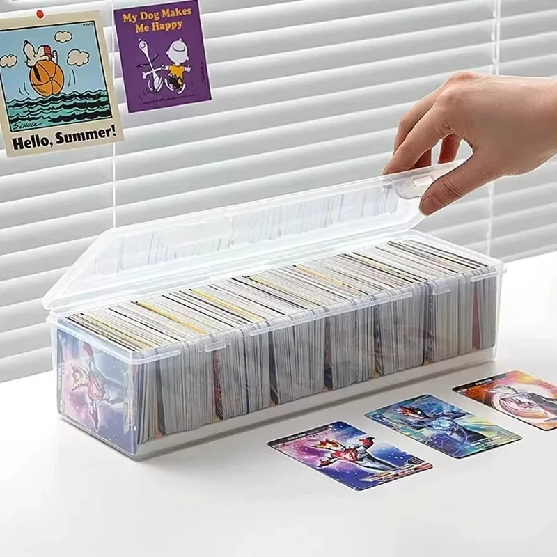 boîte rangement cartes transparente séparateurs réglables poignées moderne réutilisable respectueuse environnement articles divers organiser
