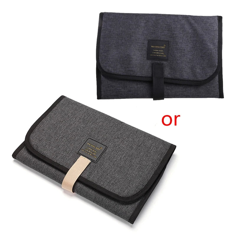 Sac couches pliable moderne pratique toile coton beige clair ceinture cuir bébé portable imperméable