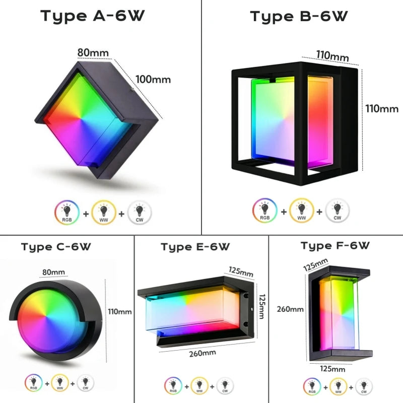 applique murale led moderne noire blanche controle app telecommande étanche alexa google
