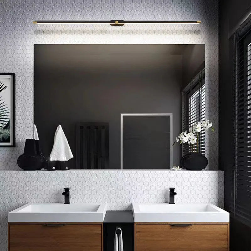 lampe salle bain moderne noir doré fixée mur 20 sources lumineuses led flux lumineux