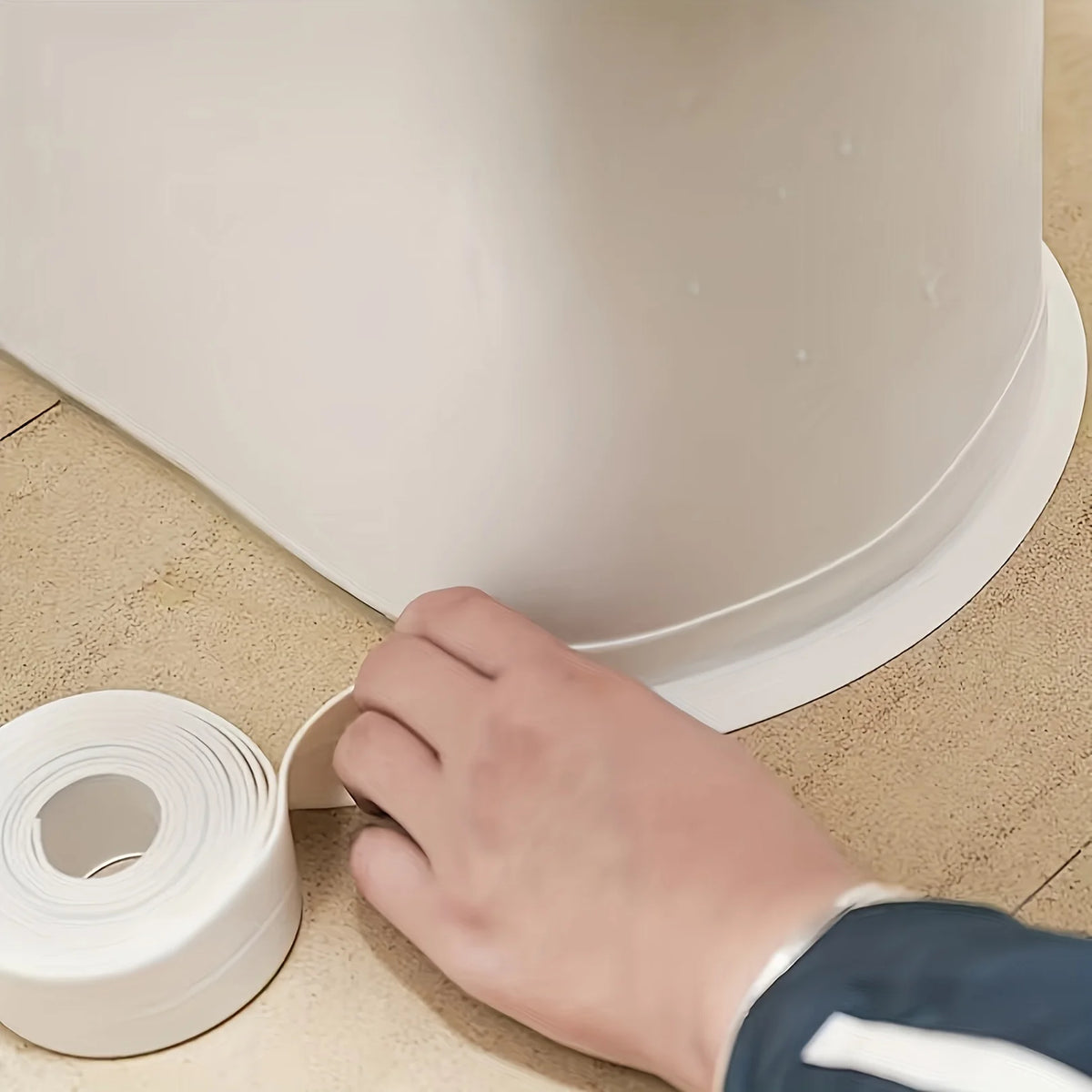 ruban adhésif autoadhésif pvc 320mm largeur 38mm blanc sans motif étanche bricolage travaux maison