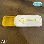 boîte rangement fil dentaire portable cure dents moderne adhésif blanc rouge bleu jaune
