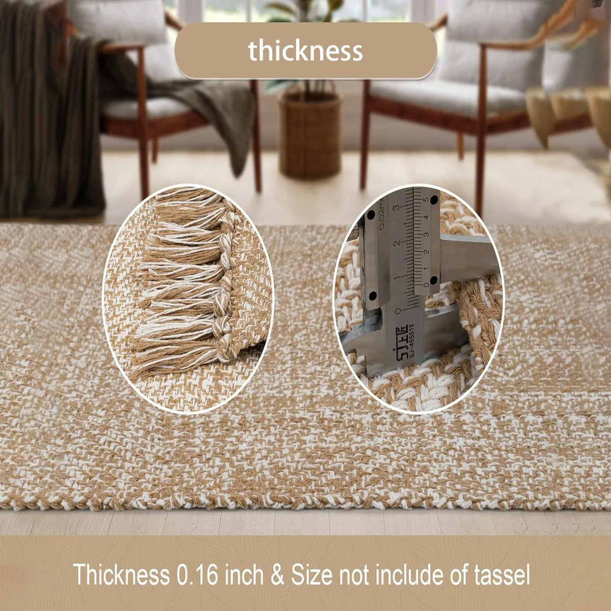 tapis polyester chenille beige motif moderne antidérapant intérieur salle bain porte