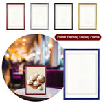 Cadre tableau A4 classique bordure géométrique couleurs bleu marine rouge doré argenté