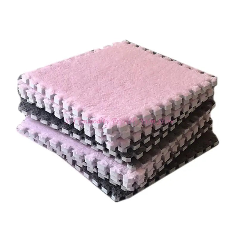 tapis sol carreaux géométriques beige blanc rose violet moderne 30cm 30cm