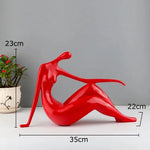 sculpture abstraite résine noire blanche rouge moderne minimaliste decoration art ornement finition autre