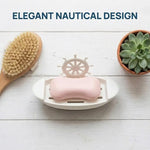 porte savon bateau nautique moderne adhésif drainage blanc gris noir rose