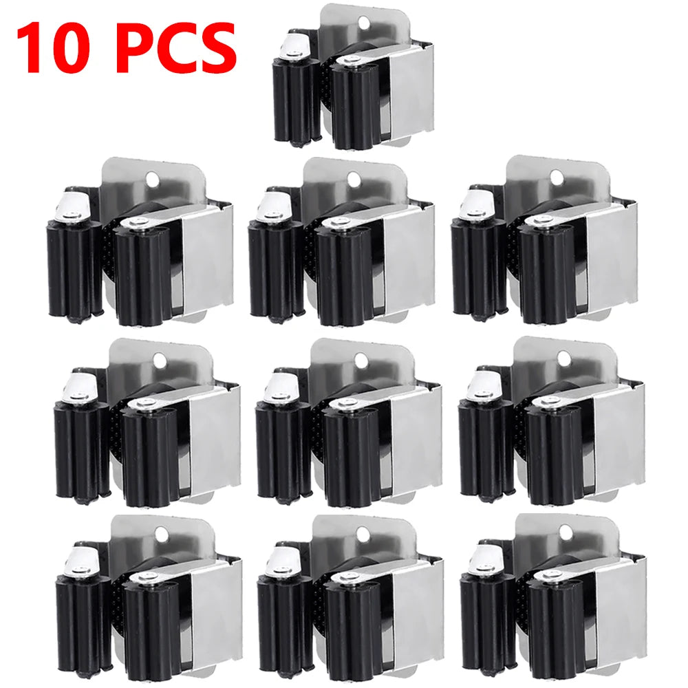 support mural moderne vis fixations acier inoxydable noir gris clips balais