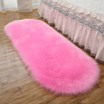 tapis ovale peluche douce moderne beige blanc rose gris bleu
