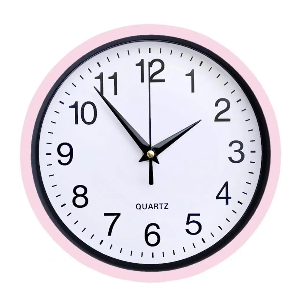 horloge murale moderne cadran blanc chiffres noirs salon aiguille quartz silent