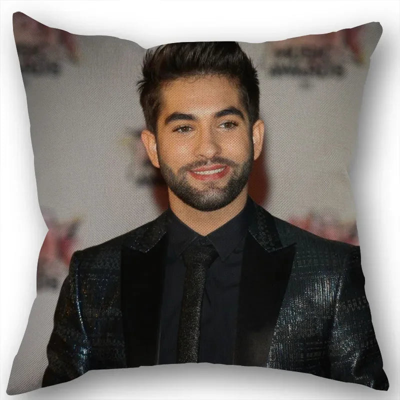 taie d'oreiller carrée 45x45cm moderne motif Kendji Girac imprimé uni côté opaque polyester