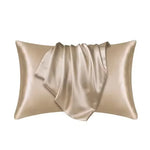 taies d'oreiller satinées soie rose blanc gris lisses brillantes anti frisottis hypoallergéniques